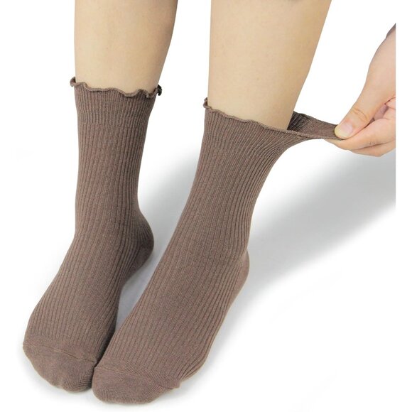 🆕Women Cream Casual Ankle Socks Cute Ruffle Lightweight Thin Cuff Frilly Design - Picture 4 of 6